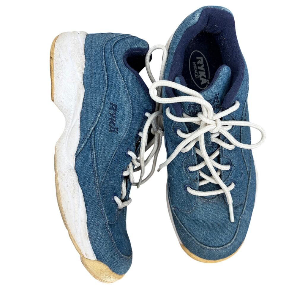 RYKA Walking Women's Denim Catalyst Canvas Lace Up Sneakers Size 7M